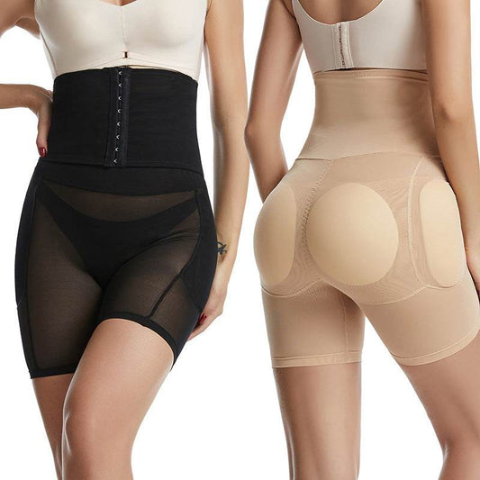 Body Shaping High Waist Button Up Waist Tight Pants Waist Tight Body Tight Pants Fake Ass Sponge Hip Rich Hip Lifting Pants - MarvelouStoree