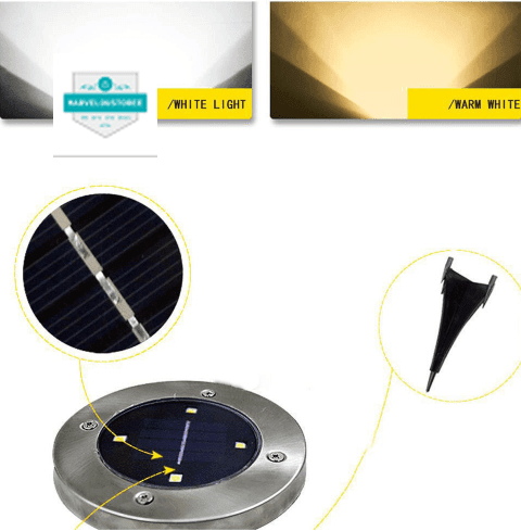 4-LED Solar Power Light Inground Buried Lamp Outdoor Path Way Garden Lawn Light - MarvelouStoree