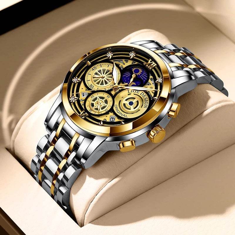 Men's Quartz Watch Skeleton New Concept Waterproof Watch Multifunctional Watch - MarvelouStoree