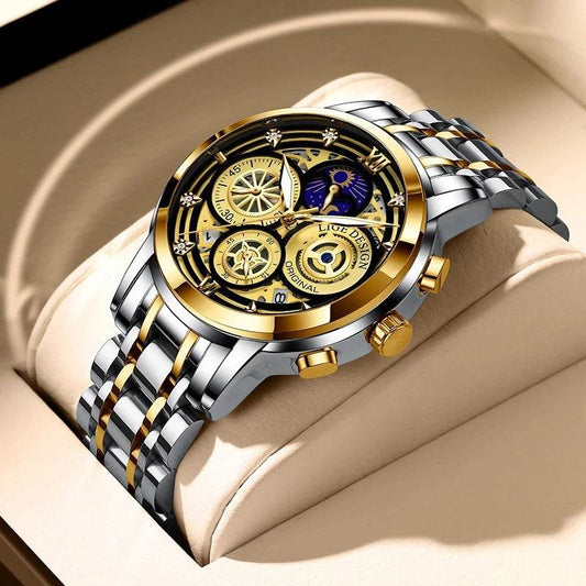 Men's Quartz Watch Skeleton New Concept Waterproof Watch Multifunctional Watch - MarvelouStoree