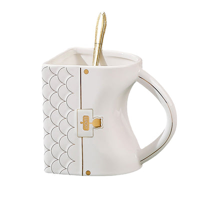 Bag Style Mug Office Home Coffee Cup Afternoon Tea Cup European High-End Luxury Exquisite British Coffee Cup