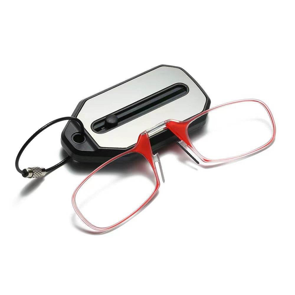 Nose clip presbyopic glasses keychain ultra lightweight carrying elderly glasses wallet glasses reading glasses - MarvelouStoree