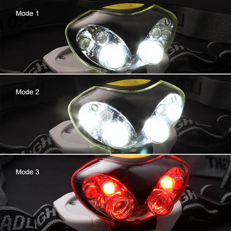 LED Headlight Head Bike Lamp Light Infrared Ray Mini Waterproof 800Lm 3 Modes 3xAAA battery Headlamp With Headband - MarvelouStoree