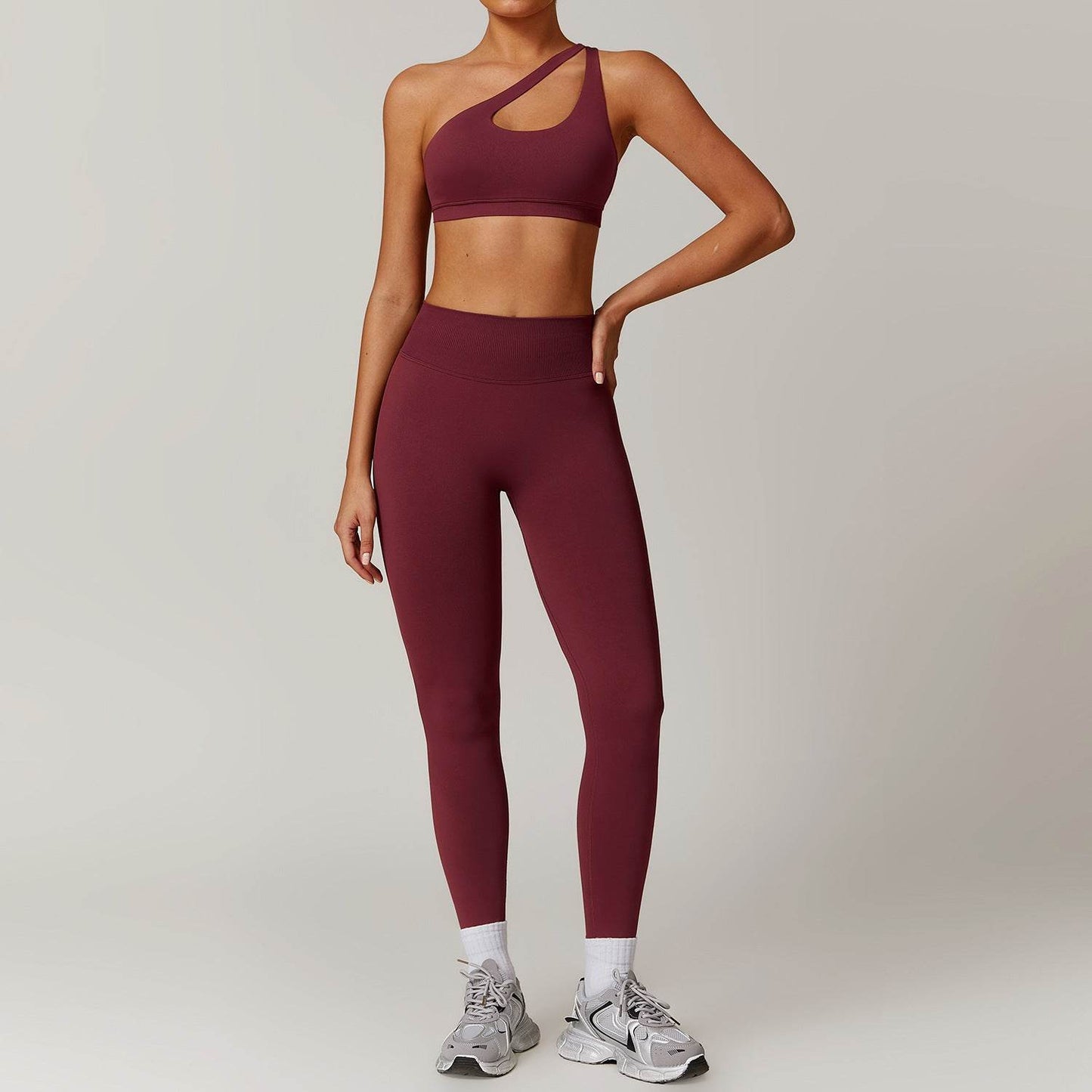 Shoulder bra+pants yoga set, sports running set - MarvelouStoree