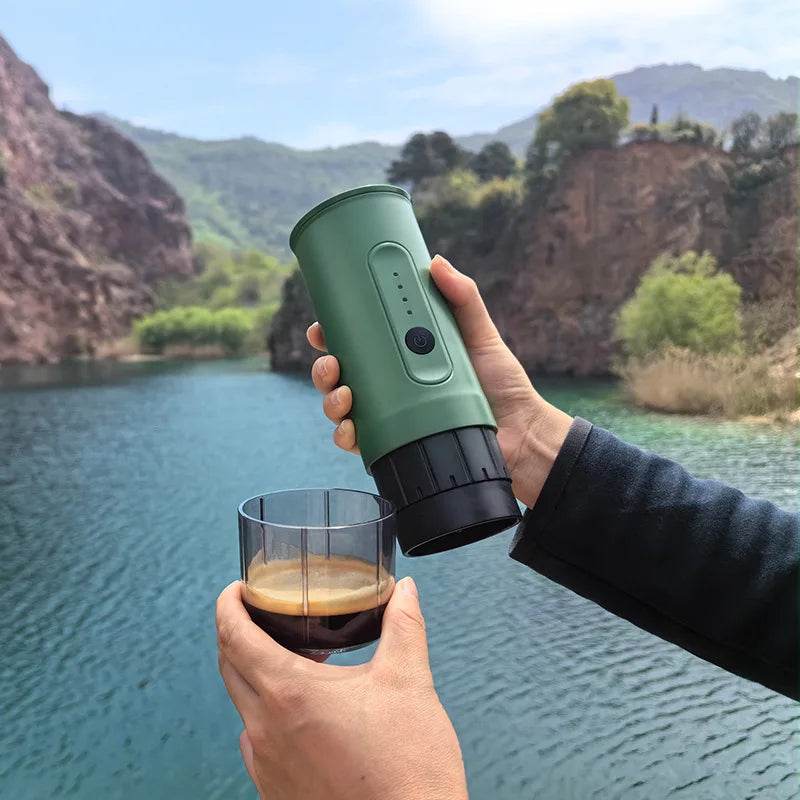 portable outdoor Italian coffee machine handheld electric coffee powder capsule dual-use travel car charging - MarvelouStoree