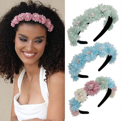 Fashionable fabric flower stamen flower hair hoop for women - MarvelouStoree