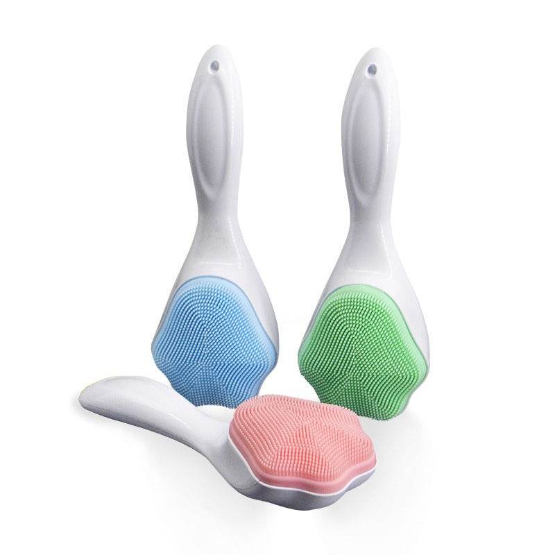 Cat Claw Face Wash Brush Silicone Long Handle Cat Claw Brush Soft Silicone Pore Cleaning Brush Facial Cleanser - MarvelouStoree