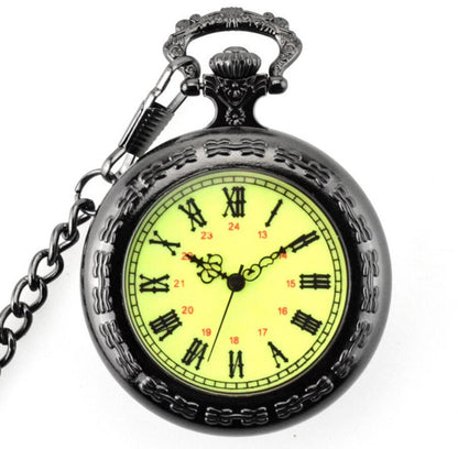 Necklace watch big roman hollow pocket watch