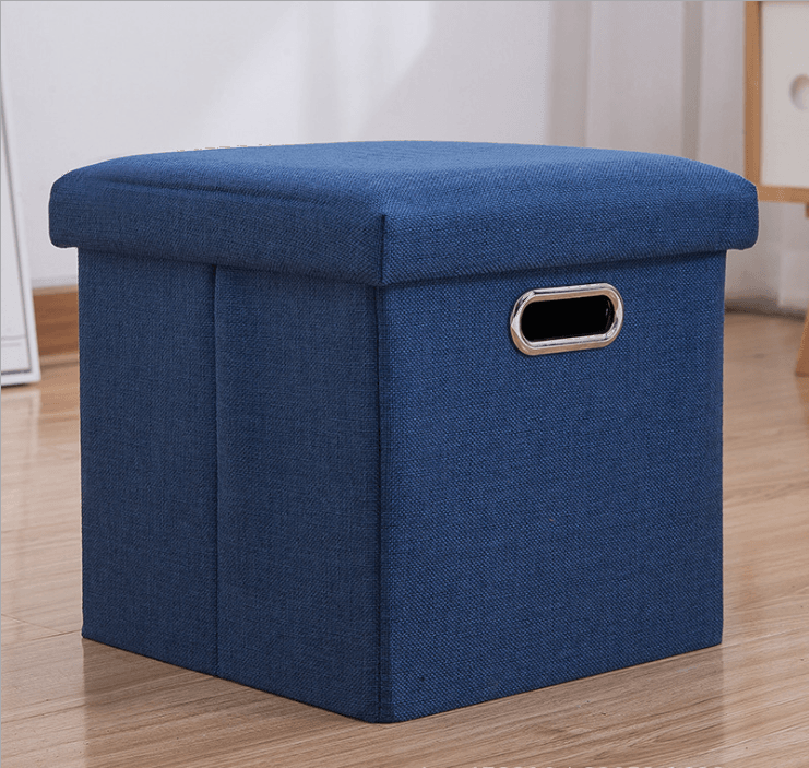 Simple Fabric Storage Storage Stool Folding Shoe Bench Footstool Can Sit With Lid Storage Box Stool 30*30*30cm/40*25*25cm - MarvelouStoree