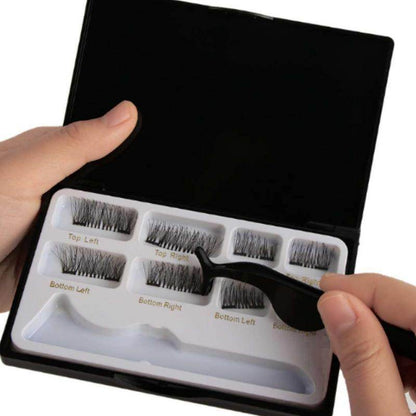 8pcs Magnetic eyelashes with 3 magnets handmade 3D magnetic lashes natural false eyelashes magnet lashes with gift box 40 - MarvelouStoree