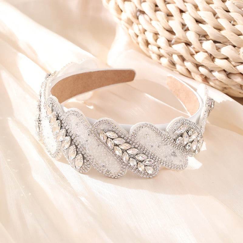 Fashionable Mizhu Water Diamond Baroque Hair Hoop - MarvelouStoree