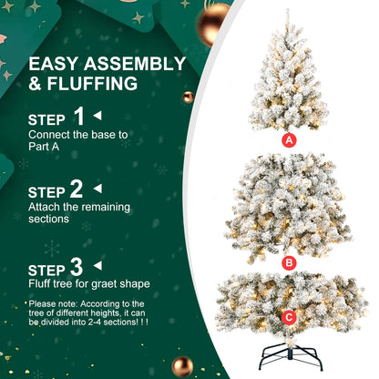 6FT PVC Memory Wire Christmas tree (With Light)