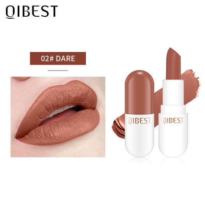 QIBEST Mini Capsule Lipstick Velvet Matte Lipstick Long Lasting Waterproof Pill Lipstick - MarvelouStoree