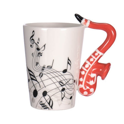 Guitar Ceramic Cup Personality Music Note Milk Juice Lemon Mug Coffee Tea Cup Home Office Drinkware Unique Gift