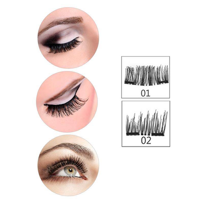 8pcs Magnetic eyelashes with 3 magnets handmade 3D magnetic lashes natural false eyelashes magnet lashes with gift box 40 - MarvelouStoree