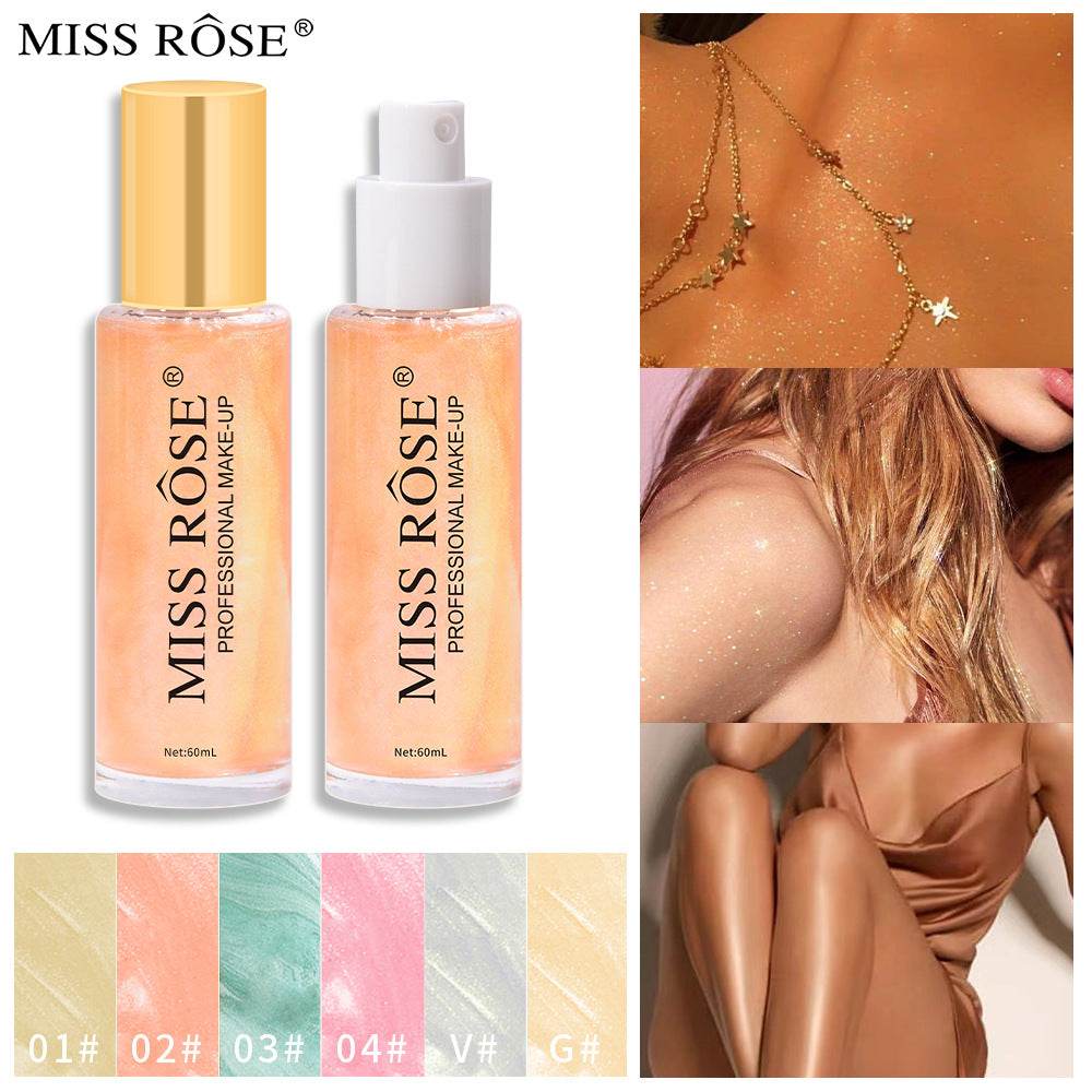 Quicksand Liquid Body Glitter Spray Waterproof Sweat Resistant Makeup Free Pearlescent Brighten And Highlight Spray - MarvelouStoree