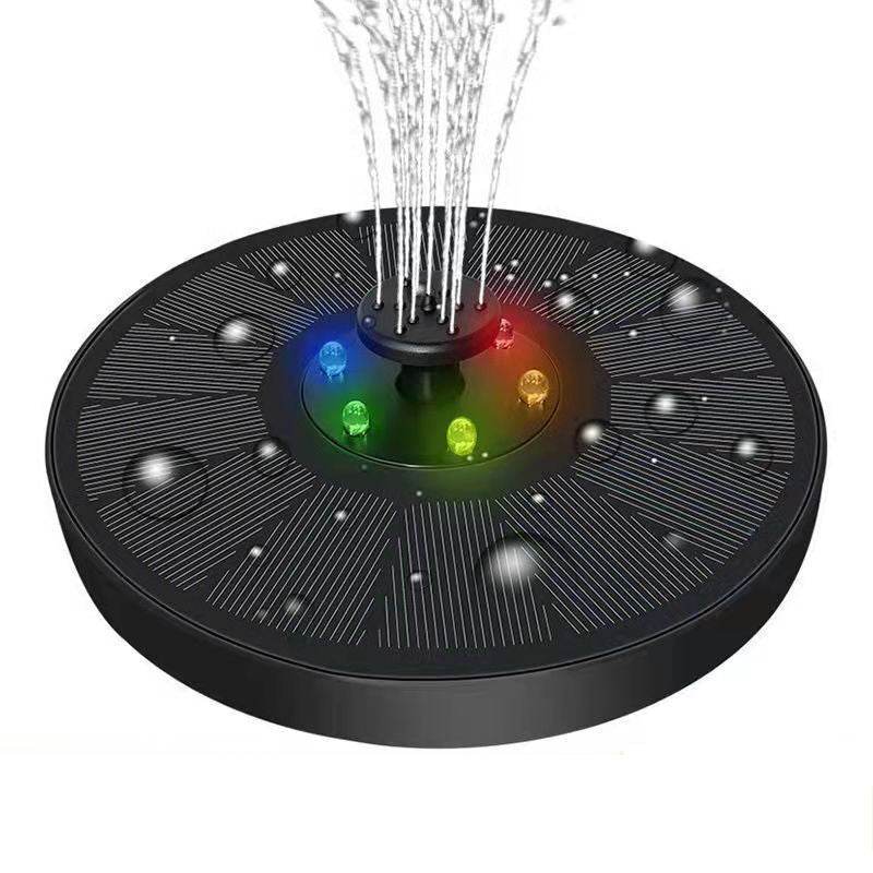 New Fountain With Colorful Lights LED With Lights Color Solar Fountain Colorful Change Automatic Power Storage Fountain - MarvelouStoree