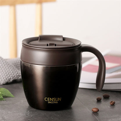 320ml Stainless Steel Coffee Mugs Thermos Insulation Water Bottle Cups Drinkware With Handle Lid Travel Tea Mug for Office