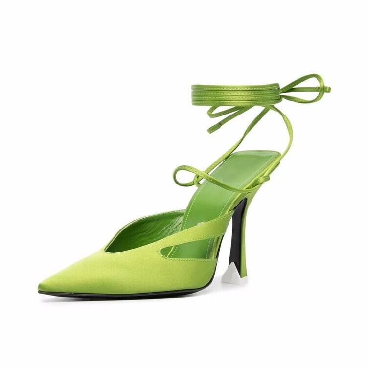 Summer Solid Color Sexy Strappy High-Heeled Sandals Women's Large Size 40-43 Sandals - MarvelouStoree