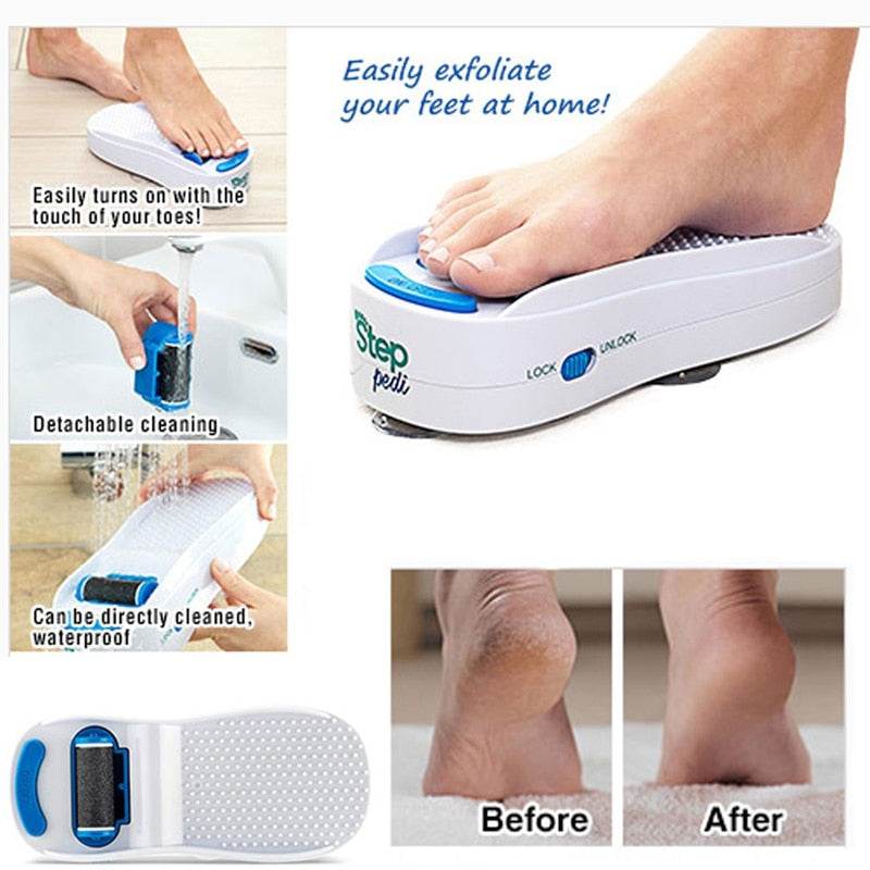 New Arrival Step Pedi Automatic Grinding Feet Callus Remover Electric Silicone Foot Care Tool Waterproof Feet Grinder Foot File - MarvelouStoree