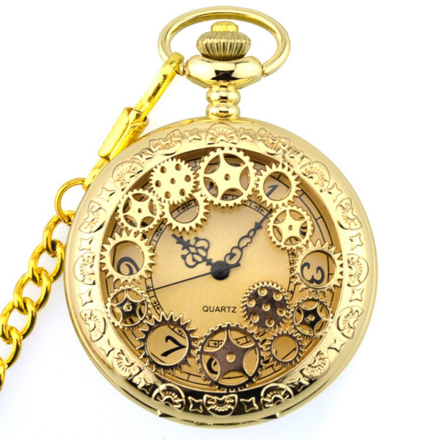 Necklace watch big roman hollow pocket watch