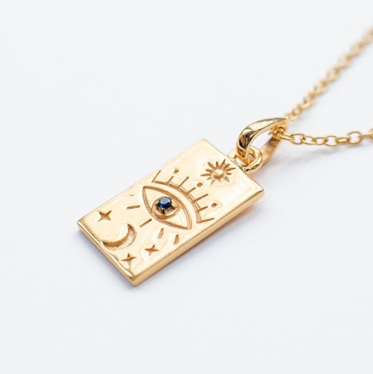 Trendy Sexy Square Amulet Enamel Tarot Card Pendant Necklace Gold Platd Eye Sun Heart lion Power Necklaces