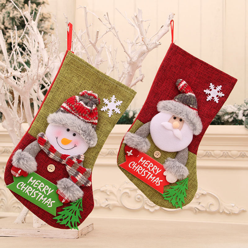 Christmas Socks Gift Bag Children's Candy Bag Cartoon Gift Bag Alphabet Christmas Socks