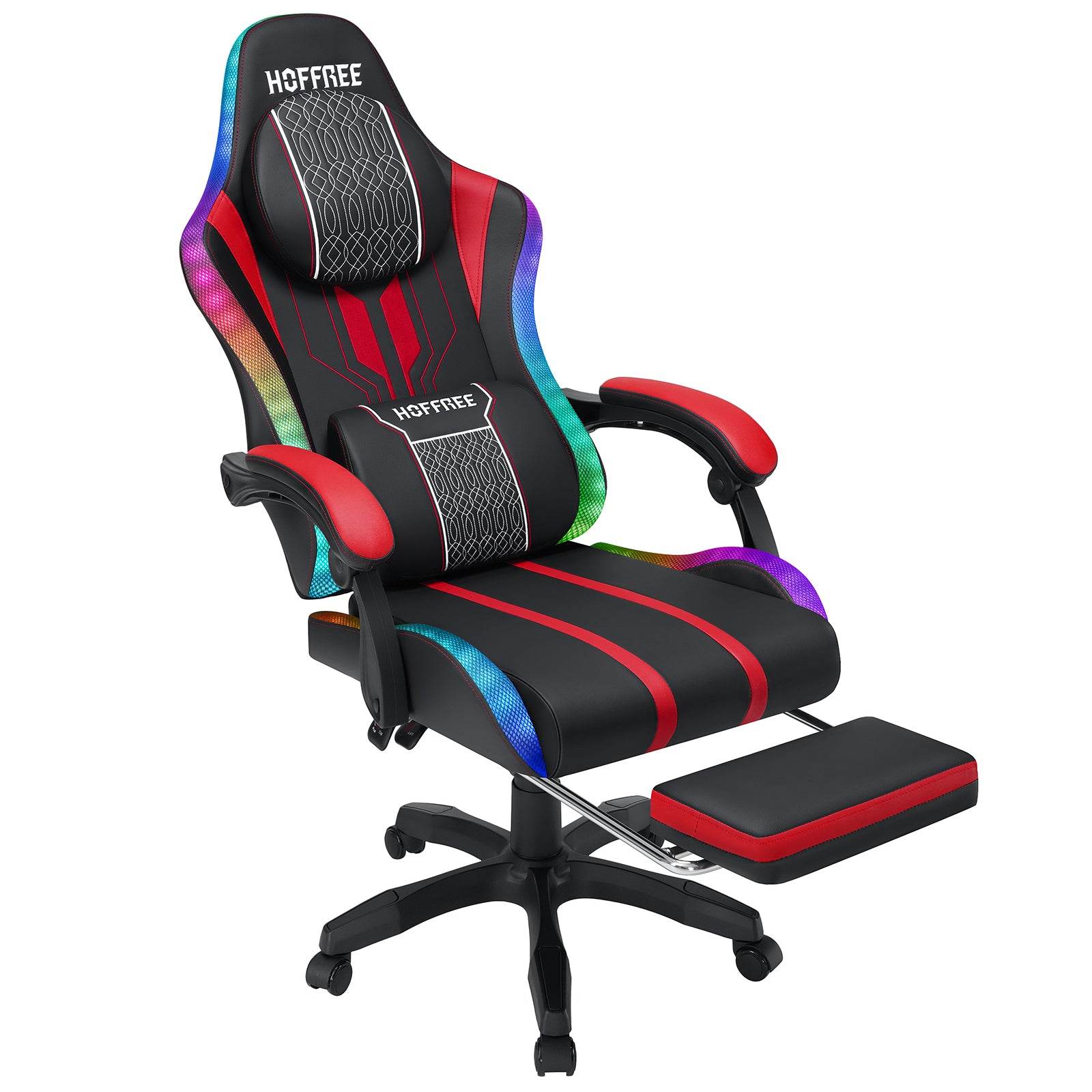 Ergonomic RGB Massage Gaming Chair w/ bluetooth Speakers Footrest Office Chair - MarvelouStoree