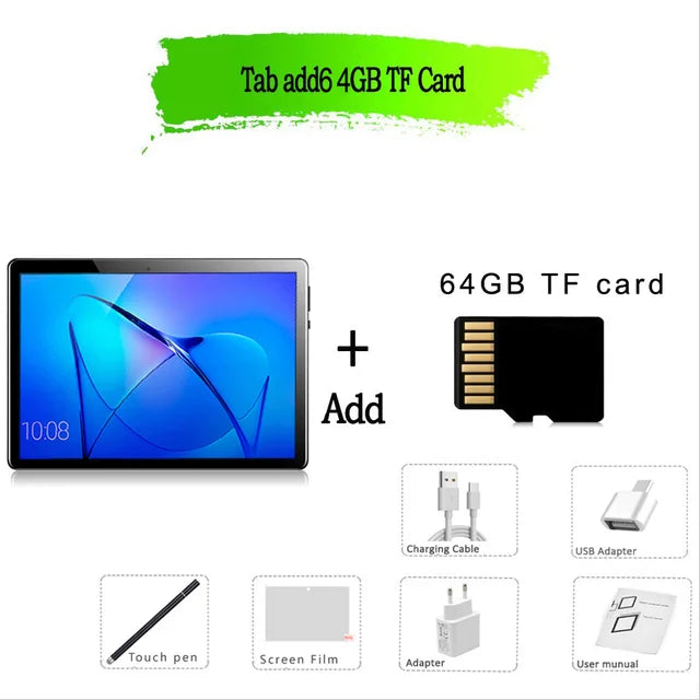 10.1 Inch Tablets Android 12 8GB + 128GB 4G Phone Call Smart Pc Android Tablet Android, Tablet Phone,Android tablette,Touch Pen