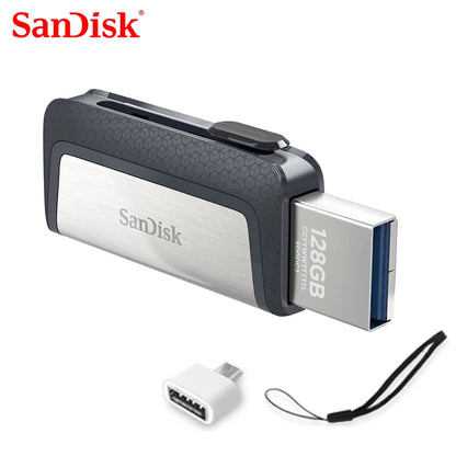 100%SanDisk usb 128GB SDDDC2 Extreme high speed Type-C USB3.1 32gDual OTG USB Flash Drive 64GB Pen Drives 256GB 150M/S PenDrives