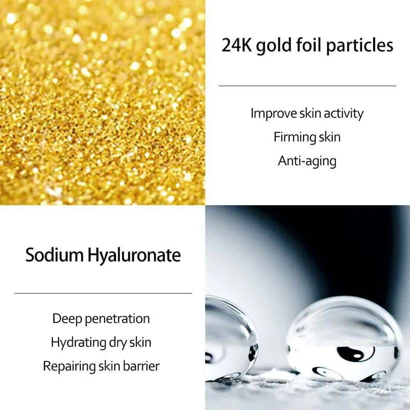 100ml 24K Gold Niacinamide Essence Anti Aging Hyaluronic Acid Face Serum Shrink Pore Replenishment Moisturize Brighten Skin Care - MarvelouStoree