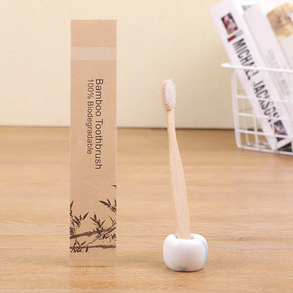 100pack Customized Laser Engraving Logo Bamboo Toothbrushes Portable Eco Friendly Adults Wooden Tooth Brush Hotel Supply product - MarvelouStoree