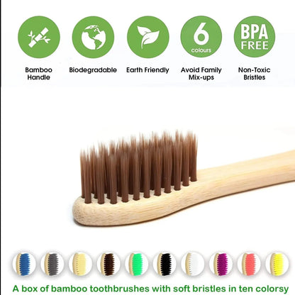 100pack Customized Laser Engraving Logo Bamboo Toothbrushes Portable Eco Friendly Adults Wooden Tooth Brush Hotel Supply product - MarvelouStoree