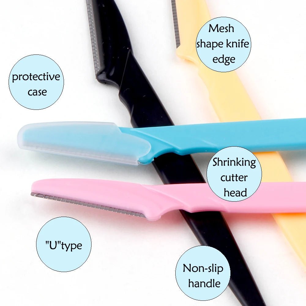 100Pcs Eyebrow Blade Woman Face Shaver Eye Brow Trimmer Blades Cutting Safety Hair Removal Cutter Portable Makeup Beauty Tools - MarvelouStoree