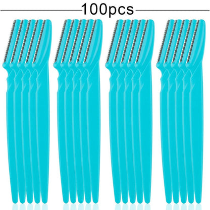 100Pcs Eyebrow Blade Woman Face Shaver Eye Brow Trimmer Blades Cutting Safety Hair Removal Cutter Portable Makeup Beauty Tools - MarvelouStoree