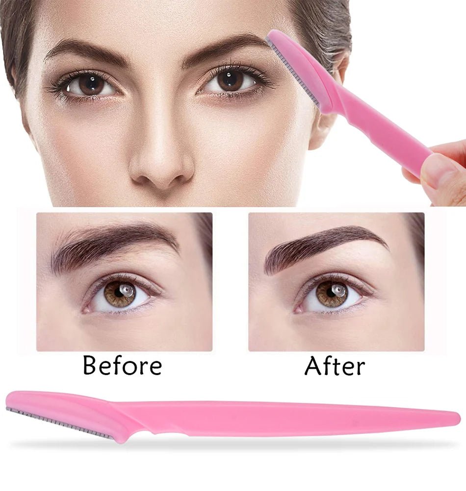 100Pcs Eyebrow Blade Woman Face Shaver Eye Brow Trimmer Blades Cutting Safety Hair Removal Cutter Portable Makeup Beauty Tools - MarvelouStoree