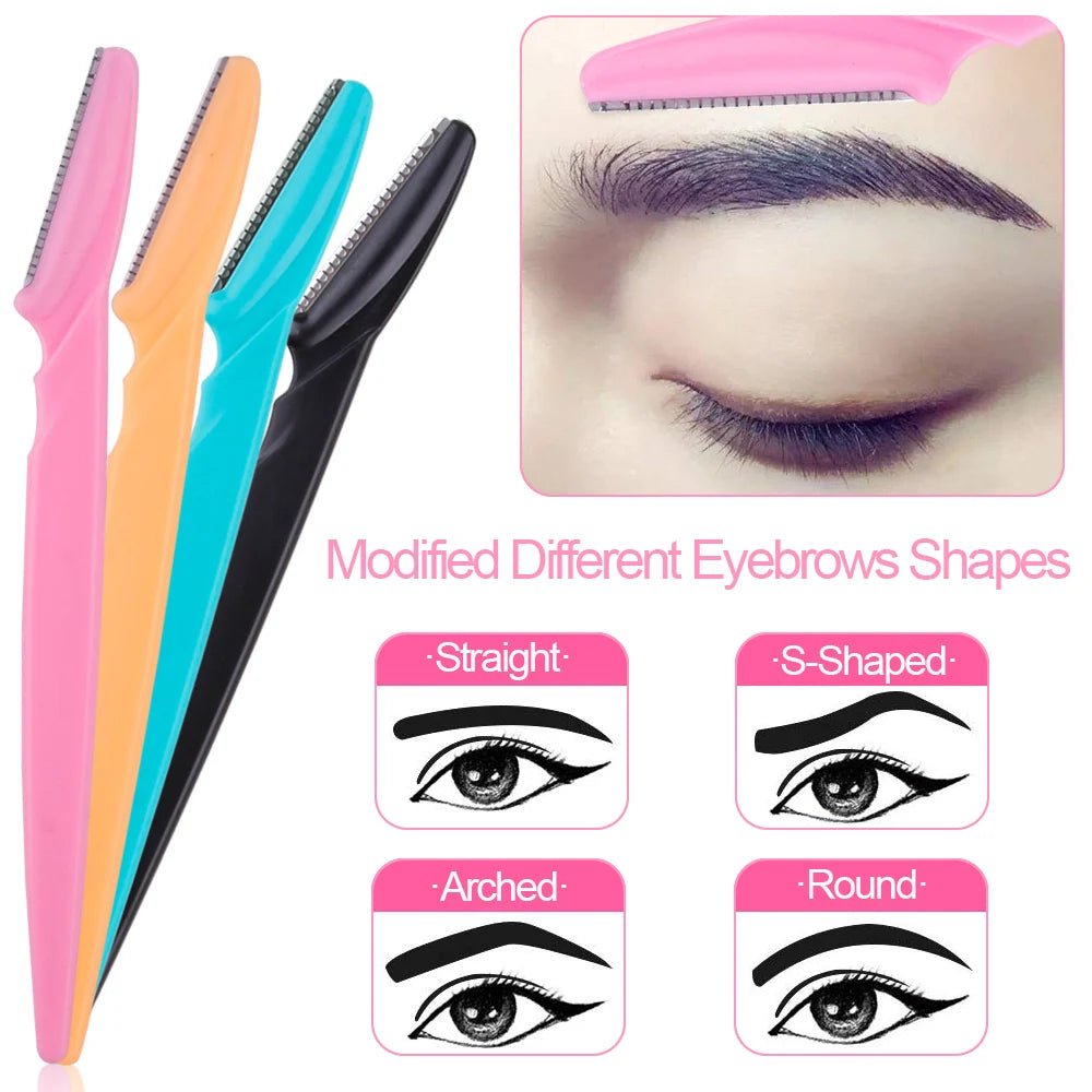 100Pcs Eyebrow Blade Woman Face Shaver Eye Brow Trimmer Blades Cutting Safety Hair Removal Cutter Portable Makeup Beauty Tools - MarvelouStoree