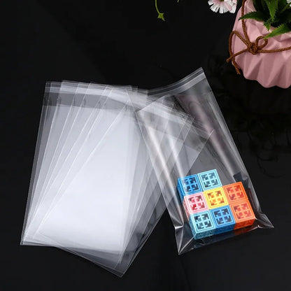 100pcs Multiple Size Clear Self - adhesive Cello Cellophane Bag Self Sealing Small Plastic Bags For Candy Packing Resealable Bags - MarvelouStoree