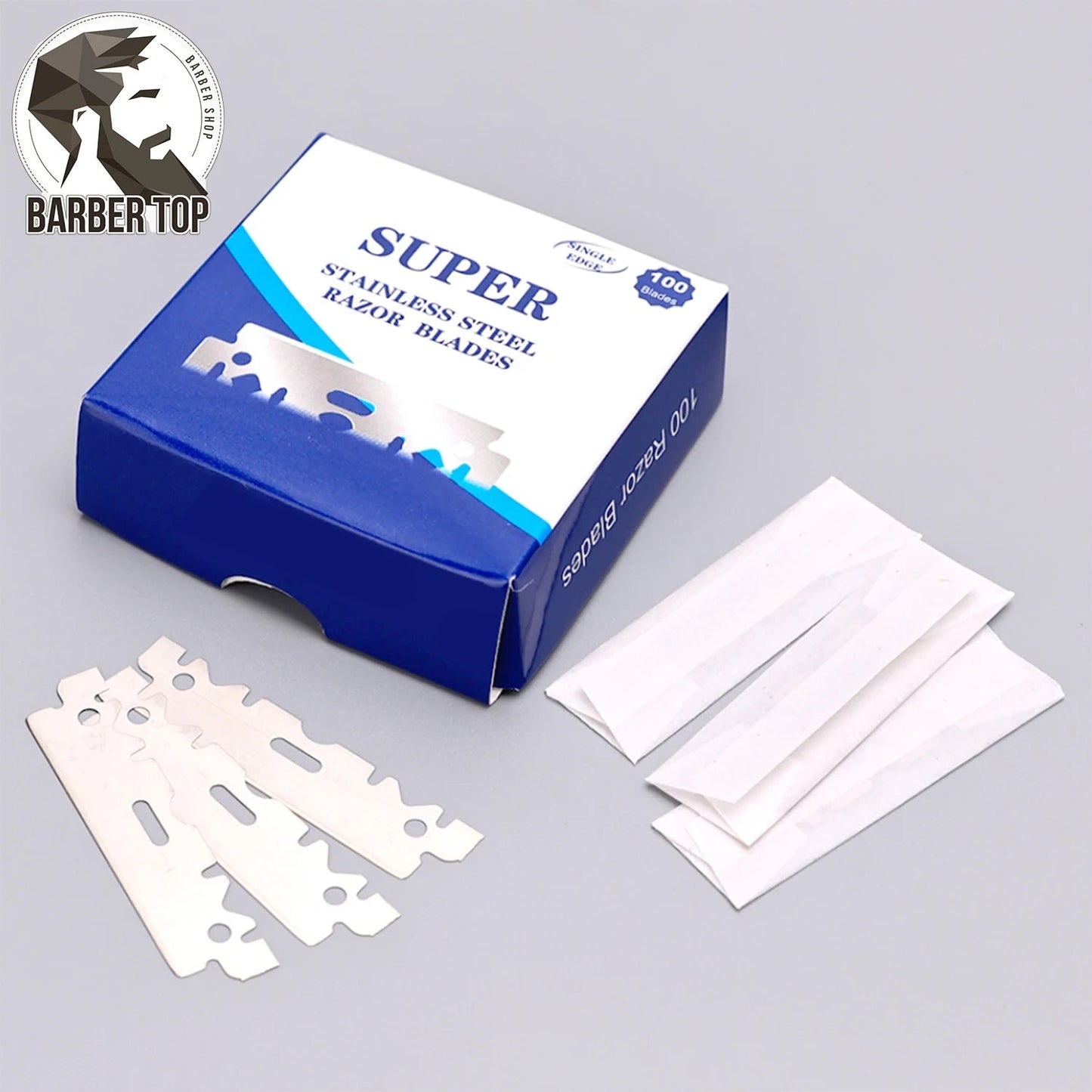 100PCS Single - sided Razor Blades Men's Safety Shaver Stainless Steel Manual Razor Blade Barbershop Shaving Supplies - MarvelouStoree