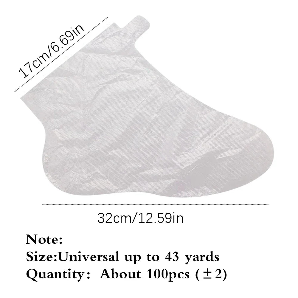 100Pcs Transprent Disposable Foot Bags Detox SPA Covers PE Plastic Foot Film Prevent Infection Chapped Feet Care Pedicure Tools - MarvelouStoree