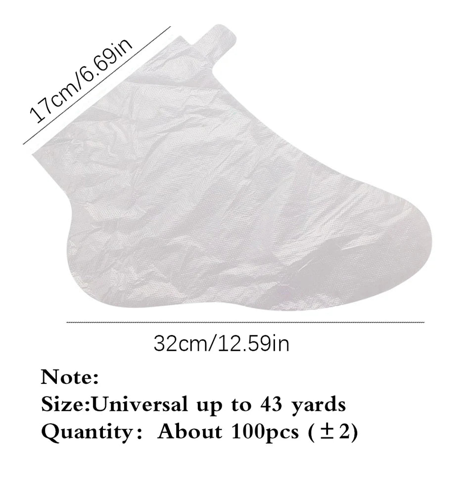 100Pcs Transprent Disposable Foot Bags Detox SPA Covers PE Plastic Foot Film Prevent Infection Chapped Feet Care Pedicure Tools - MarvelouStoree