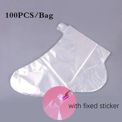 100Pcs Transprent Disposable Foot Bags Detox SPA Covers PE Plastic Foot Film Prevent Infection Chapped Feet Care Pedicure Tools - MarvelouStoree