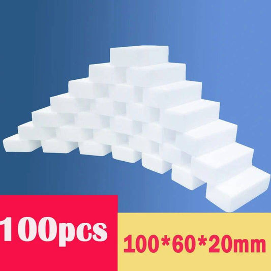 100pcs/Lot Magic Sponge Eraser White Melamine Sponge for Dishwashing Kitchen Bathroom Office Cleaner Cleaning Tools 100*60*20mm - MarvelouStoree