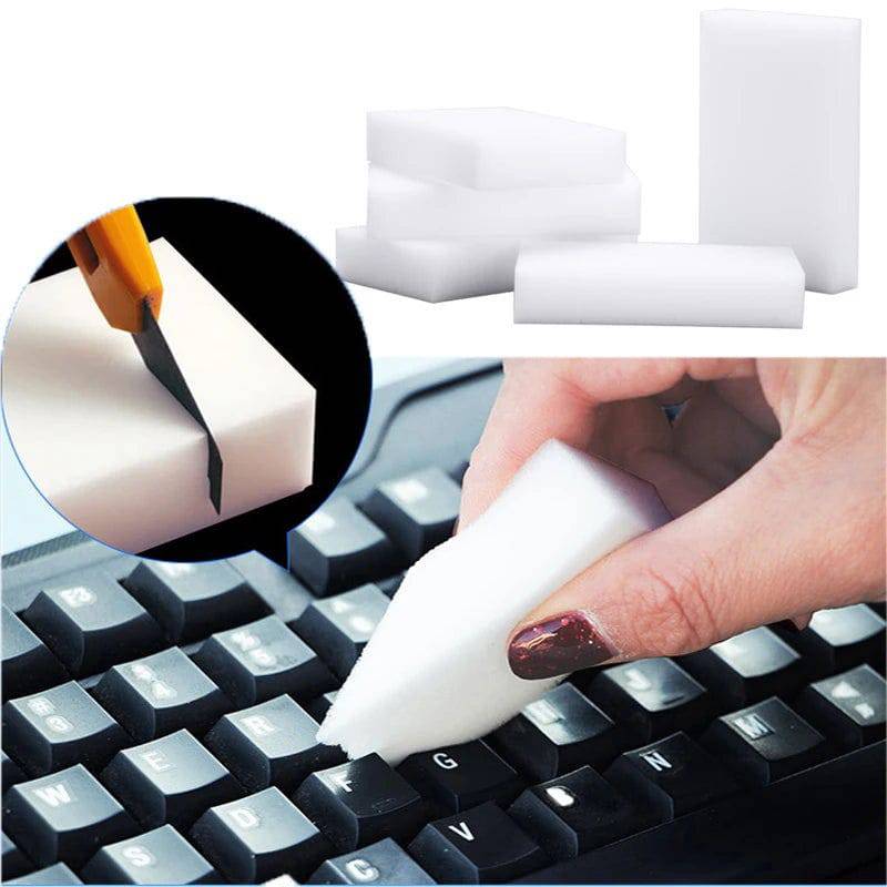 100pcs/Lot Magic Sponge Eraser White Melamine Sponge for Dishwashing Kitchen Bathroom Office Cleaner Cleaning Tools 100*60*20mm - MarvelouStoree