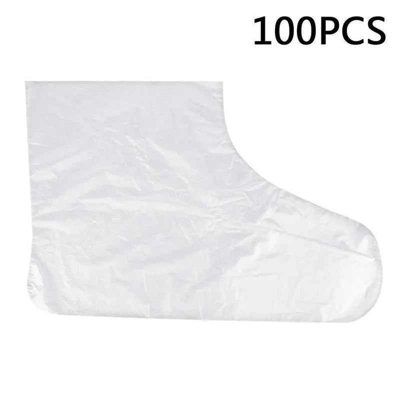 100Pcs/Pack Disposable Foot Covers Plastic Transparent Shoes Cover Paraffin Bath Wax SPA Therapy Bags Liner Booties Wholesale - MarvelouStoree