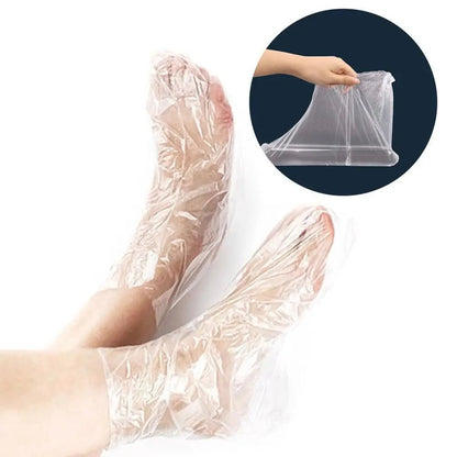 100Pcs/Pack Disposable Foot Covers Plastic Transparent Shoes Cover Paraffin Bath Wax SPA Therapy Bags Liner Booties Wholesale - MarvelouStoree