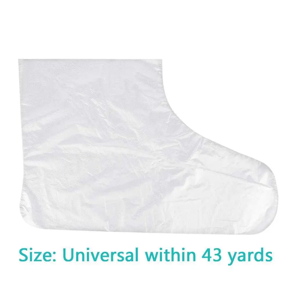 100Pcs/Pack Disposable Foot Covers Plastic Transparent Shoes Cover Paraffin Bath Wax SPA Therapy Bags Liner Booties Wholesale - MarvelouStoree