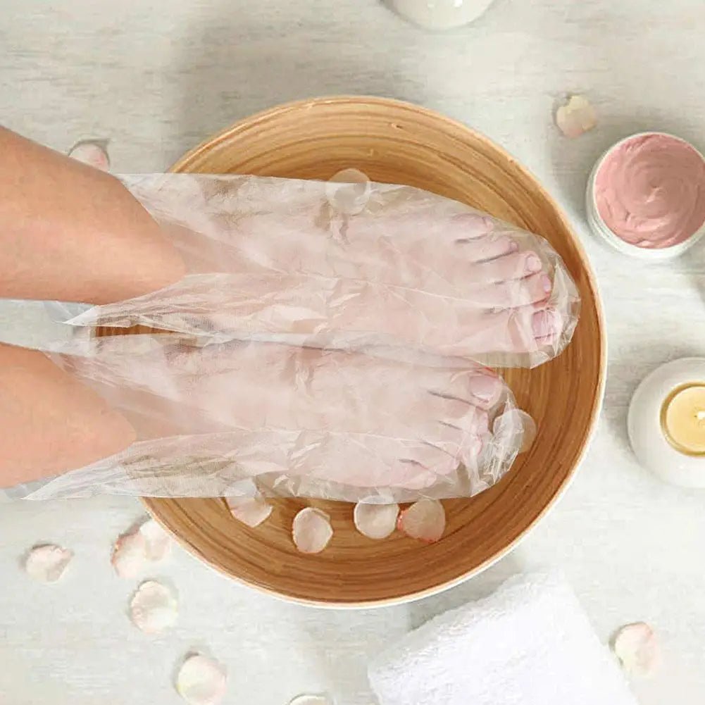 100Pcs/Pack Disposable Foot Covers Plastic Transparent Shoes Cover Paraffin Bath Wax SPA Therapy Bags Liner Booties Wholesale - MarvelouStoree