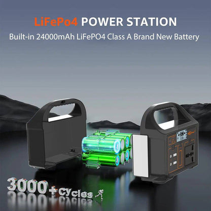 100W 24000mAh Portable Power Station 220V/110V Power Bank 76.8Wh Solar Power Generator LiFePO4 Outdoor Energy For Camping Travel - MarvelouStoree