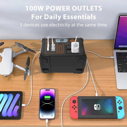 100W 24000mAh Portable Power Station 220V/110V Power Bank 76.8Wh Solar Power Generator LiFePO4 Outdoor Energy For Camping Travel - MarvelouStoree